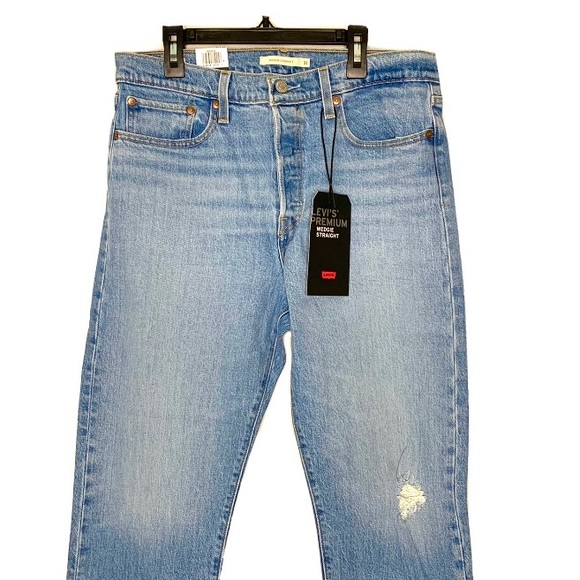 LEVI'S WEDGIE Straight Fit High Rise Cropped JEANS SIZE 31 NWT - Picture 5 of 15